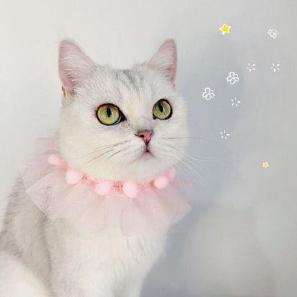 6 PCS Lace Pet Adjustable Collar Cat Dog Photo Accessories, Size:S 20-25cm(White)-garmade.com