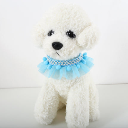 6 PCS Lace Pet Adjustable Collar Cat Dog Photo Accessories, Size:M 25-30cm(Blue)-garmade.com
