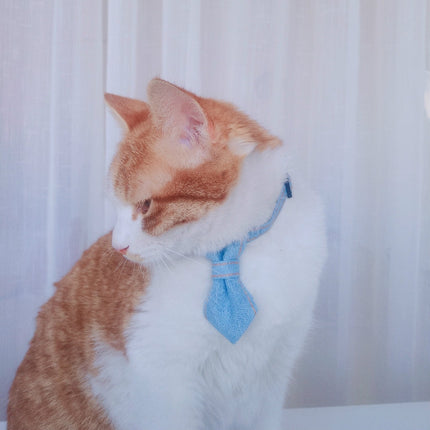 4 PCS Pet Cowboy Bow Tie Collar Cats Dogs Adjustable Tie Collars Pet Accessories Supplies, Size:S 16-32cm, Style:Small Bowknot(Light Blue)-garmade.com