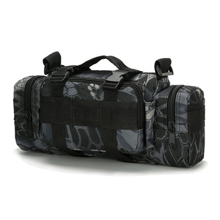 B04 Sports Outdoor Fishing Waterproof Running Waist Bag Camera Photography Multifunctional Bag(Black Python Pattern)-garmade.com