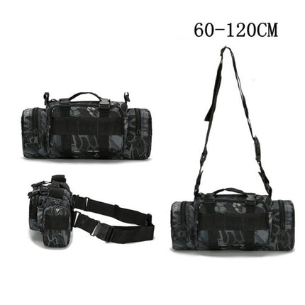 B04 Sports Outdoor Fishing Waterproof Running Waist Bag Camera Photography Multifunctional Bag(Black Python Pattern)-garmade.com