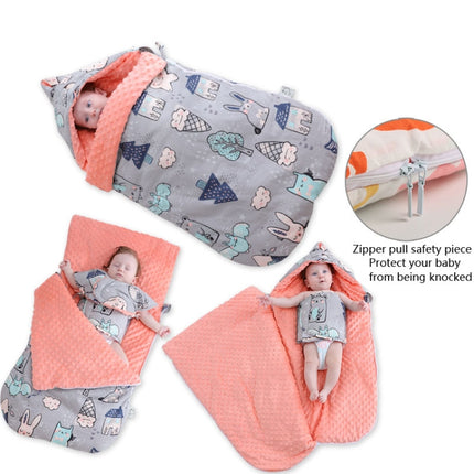 Baby Cotton Anti-Shock Autumn And Winter Thickening Dual-Use Newborn Quilt Baby Peas Blanket Sleeping Bag(Magic Elf Thick With Shoulder Pad)-garmade.com