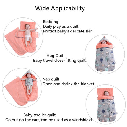 Baby Cotton Anti-Shock Autumn And Winter Thickening Dual-Use Newborn Quilt Baby Peas Blanket Sleeping Bag(Magic Elf Thick With Shoulder Pad)-garmade.com