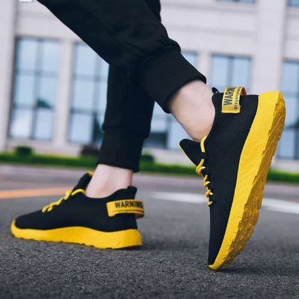 Breathable Mesh Colorful Sole Comfortable All-Match Sports Shoes For Men, Size:36(Yellow)-garmade.com