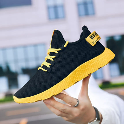 Breathable Mesh Colorful Sole Comfortable All-Match Sports Shoes For Men, Size:37(Yellow)-garmade.com