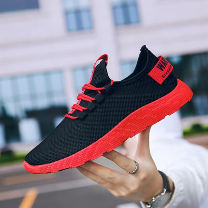 Breathable Mesh Colorful Sole Comfortable All-Match Sports Shoes For Men, Size:38(Red)-garmade.com