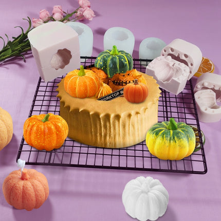 Halloween Three-Dimensional Pumpkin Cake DIY Scented Candle Silicone Mold, Specification: SW-45-garmade.com