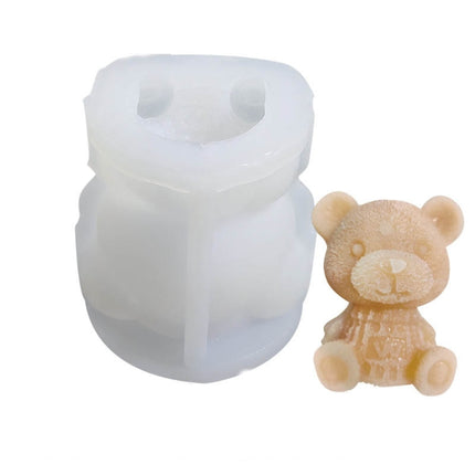 Cartoon Milk Tea Coffee Bear Ice Cube Silicone Mold Aromatherapy Candle Plaster Epoxy Mold, Specification: MC-98-garmade.com