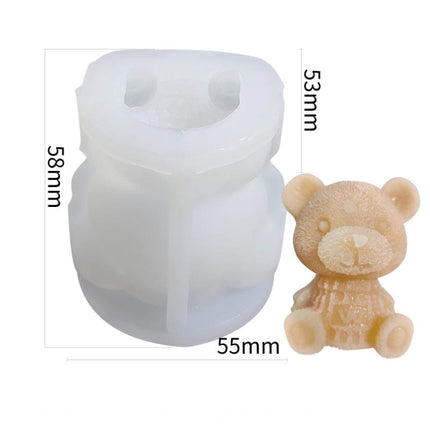 Cartoon Milk Tea Coffee Bear Ice Cube Silicone Mold Aromatherapy Candle Plaster Epoxy Mold, Specification: MC-98-garmade.com