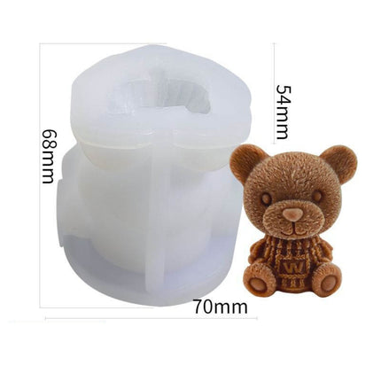 Cartoon Milk Tea Coffee Bear Ice Cube Silicone Mold Aromatherapy Candle Plaster Epoxy Mold, Specification: MC-152-garmade.com