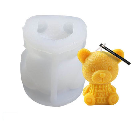 Cartoon Milk Tea Coffee Bear Ice Cube Silicone Mold Aromatherapy Candle Plaster Epoxy Mold, Specification: MC-153-garmade.com