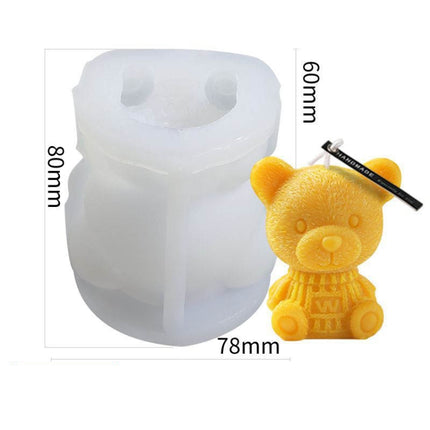 Cartoon Milk Tea Coffee Bear Ice Cube Silicone Mold Aromatherapy Candle Plaster Epoxy Mold, Specification: MC-153-garmade.com