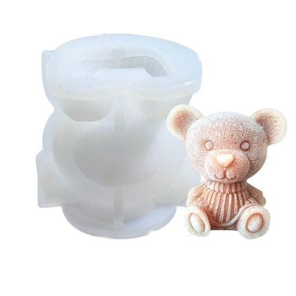 Cartoon Milk Tea Coffee Bear Ice Cube Silicone Mold Aromatherapy Candle Plaster Epoxy Mold, Specification: MC-143-garmade.com