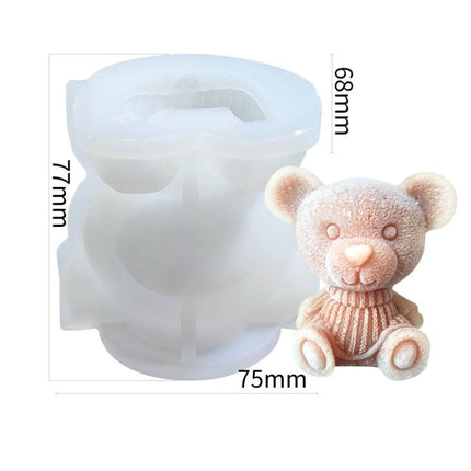 Cartoon Milk Tea Coffee Bear Ice Cube Silicone Mold Aromatherapy Candle Plaster Epoxy Mold, Specification: MC-143-garmade.com