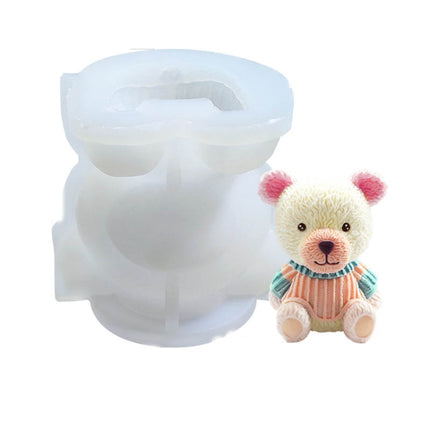 Cartoon Milk Tea Coffee Bear Ice Cube Silicone Mold Aromatherapy Candle Plaster Epoxy Mold, Specification: MC-151-garmade.com