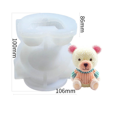 Cartoon Milk Tea Coffee Bear Ice Cube Silicone Mold Aromatherapy Candle Plaster Epoxy Mold, Specification: MC-151-garmade.com