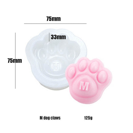 DIY Animal Claw Shape Candle Glue Cake Jelly Pudding Silicone Mold, Specification: M Dog Paw-garmade.com