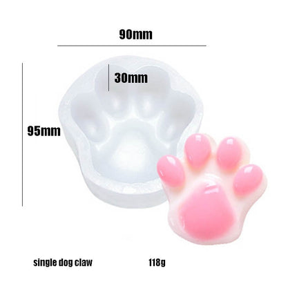 DIY Animal Claw Shape Candle Glue Cake Jelly Pudding Silicone Mold, Specification: Single Dog Paw-garmade.com