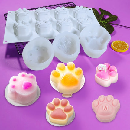 DIY Animal Claw Shape Candle Glue Cake Jelly Pudding Silicone Mold, Specification: Single Dog Paw-garmade.com