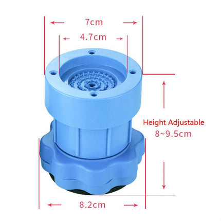 4 PCS / Set Furniture Home Appliance Washing Machine Rubber Foot Mat Moisture-Proof Shock Absorption Heightened Foot Mat Base Blue, Style:Adjustable Height About 8-9.5cm-garmade.com