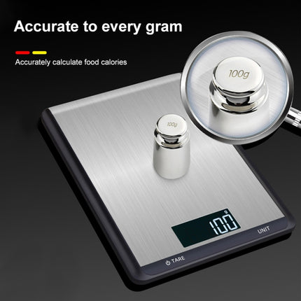 5kg/1g Stainless Steel Kitchen Scale Household Food Electronic Scale(Black)-garmade.com