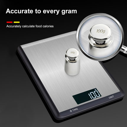 10kg/1g Stainless Steel Kitchen Scale Household Food Electronic Scale(Black)-garmade.com