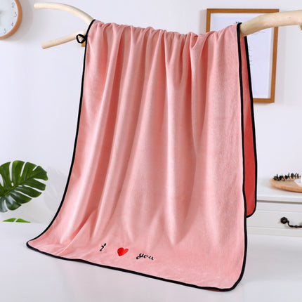 Soft Thick Absorbent Fiber Couple Large Bath Towels, Size:70x140cm(Pink)-garmade.com