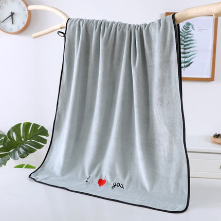 Soft Thick Absorbent Fiber Couple Large Bath Towels, Size:70x140cm(Blue)-garmade.com