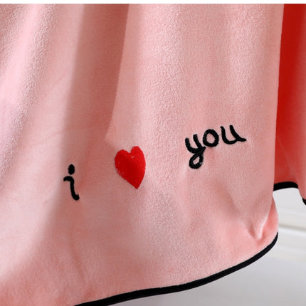 Soft Thick Absorbent Fiber Couple Large Bath Towels, Size:70x140cm(Pink)-garmade.com