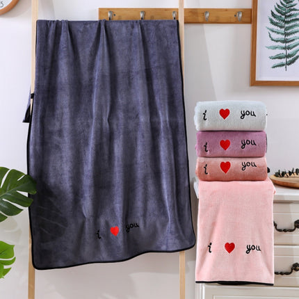 Soft Thick Absorbent Fiber Couple Large Bath Towels, Size:70x140cm(Pink)-garmade.com