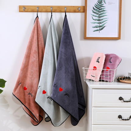 Soft Thick Absorbent Fiber Couple Large Bath Towels, Size:70x140cm(Grey)-garmade.com