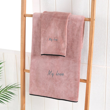 Soft And Thick Absorbent Fiber Bath Towel, Specification:Towel + Bath Towel(Coffee Color)-garmade.com