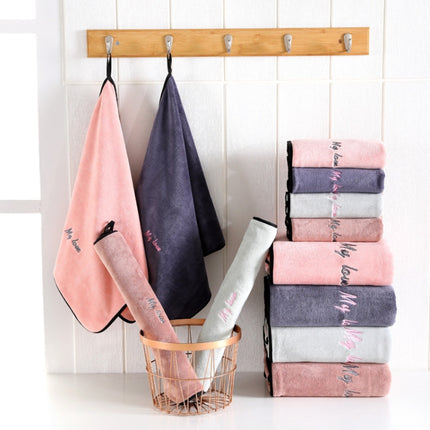 Soft And Thick Absorbent Fiber Bath Towel, Specification:Towel + Bath Towel(Pink)-garmade.com