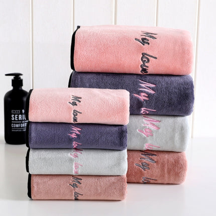 Soft And Thick Absorbent Fiber Bath Towel, Specification:Towel + Bath Towel(Gray)-garmade.com