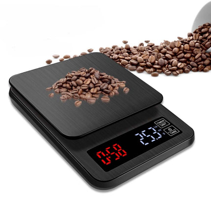 Household Hand-Pushed Coffee Scale USB-Powered Smart Kitchen Scale With Timing, Specification: 3kg/0.1g-garmade.com