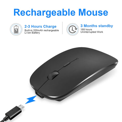 iMICE E-1300 4 Keys 1600DPI Luminous Wireless Silent Desktop Notebook Mini Mouse, Style:Charging Luminous Edition(Black)-garmade.com
