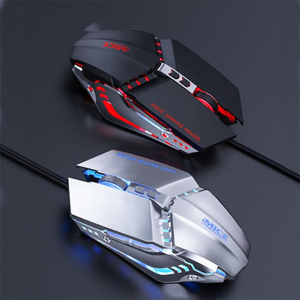 iMICE T80 7 Keys 3200 DPI Macro Programming Mechanical Gaming Wired Mouse, Cable Length: 1.8m(Silver Gray)-garmade.com