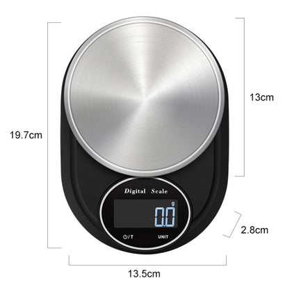 Home Kitchen Electronic Scale High Precision Stainless Steel Jewelry Scale, Style:Hemming, Specification:5kg/1g-garmade.com
