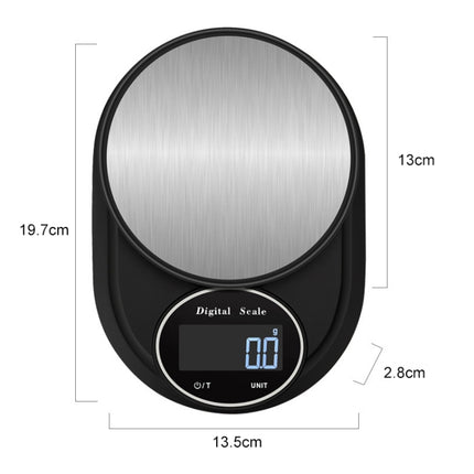 Home Kitchen Electronic Scale High Precision Stainless Steel Jewelry Scale, Style:No Edging, Specification:5kg/1g-garmade.com