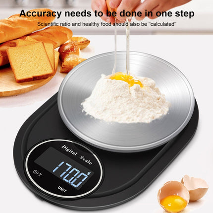 Home Kitchen Electronic Scale High Precision Stainless Steel Jewelry Scale, Style:No Edging, Specification:5kg/0.1g-garmade.com