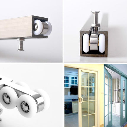 Stainless Steel Sliding Door Hanging Wheel Silent Smooth And Wear-Resistant Sliding Door Pulley Nylon Hanging Rail, Specification:4 Wheels-garmade.com