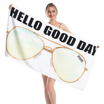 Printed Soft Bath Towel Adult Cotton Beach Pad Towel Size: 147x71cm(Glasses KS-7)-garmade.com