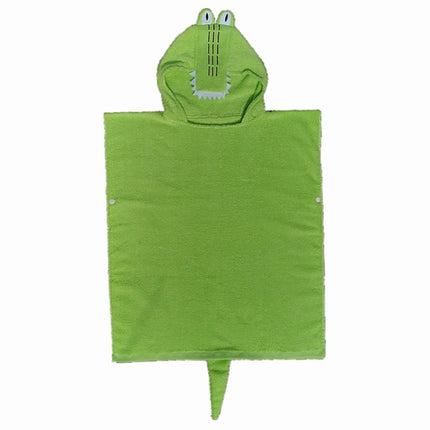 Cotton Cloak Home Bathroom Lengthen Children Wearable Bath Towel 70 cm(Green Crocodile DP19S-5)-garmade.com