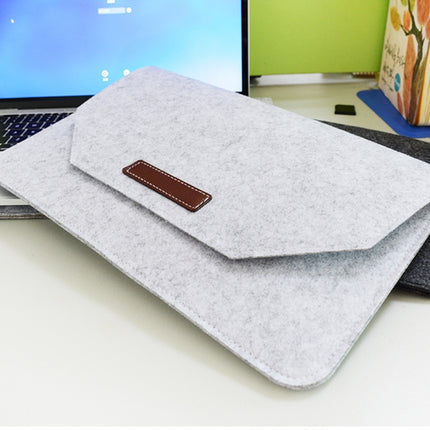 Portable Air Permeable Felt Sleeve Bag for MacBook Laptop, with Power Storage Bag, Size:12 inch(Grey)-garmade.com