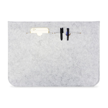 Portable Air Permeable Felt Sleeve Bag for MacBook Laptop, with Power Storage Bag, Size:15 inch(Black)-garmade.com