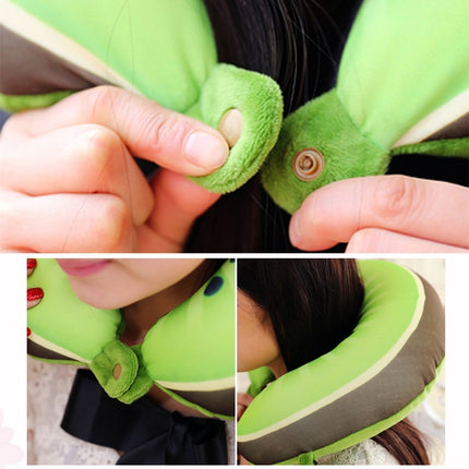 Fruit U Shaped Travel Pillow Nanoparticles Neck Pillow Car Pillows Soft Cushion Home Textile(Kiwi)-garmade.com