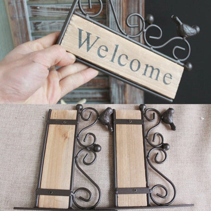 A20-AL1899 Country Pastoral Iron Birds Welcome Doorplate Wall Decoration Photography Props-garmade.com