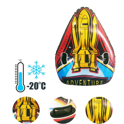 Universe Series Winter Rocket Pattern Inflatable Ski Ring with Two-handed Handle & Traction Rope Buckle-garmade.com