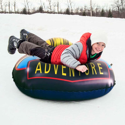 Universe Series Winter Rocket Pattern Inflatable Ski Ring with Two-handed Handle & Traction Rope Buckle-garmade.com