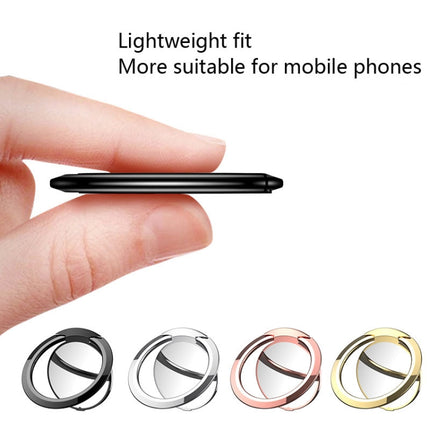 10 PCS Mobile Phone Ring Holder Creative Metal Ring Buckle Holder(Black)-garmade.com